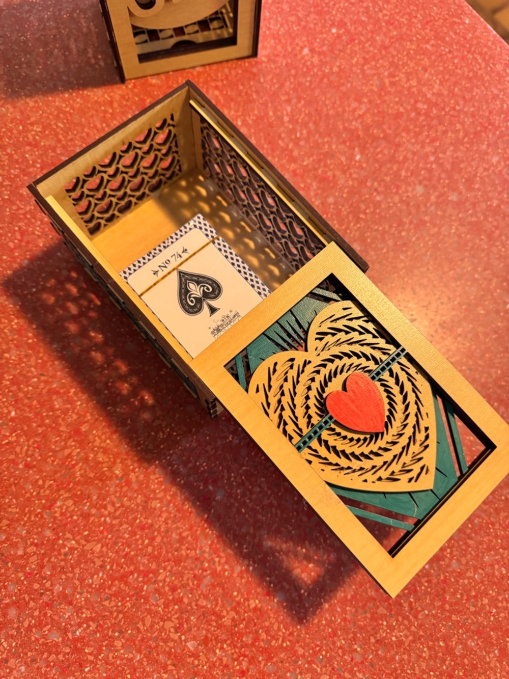 Handcrafted by me customizable Wood Card/Uno Box Holder buyers choice of 1 - Picture 5 of 6
